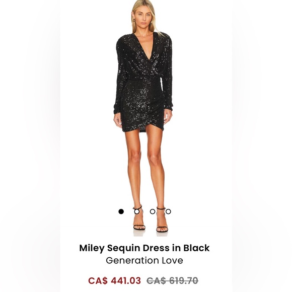NWT Generation Love Sequin Miley Dress mini Black long sleeve S - Picture 5 of 6